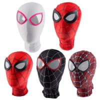 Spiderman Mask Peter Parker Miles Morales Raimi Superhero Cosplay Costume Masks Lens Prop Face Mask Halloween