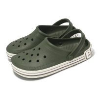 【Crocs】洞洞鞋 Off Court Logo Clog 男鞋 女鞋 軍綠色 平板 克駱格 涼拖鞋 卡駱馳(209651309)