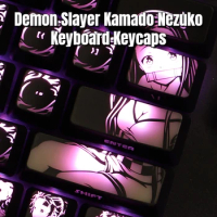 Demon Slayer Kamado Nezuko Anime Custom Keycaps Swallow Star Coating Design Backlit Black Hole Keycap Coated Mechanical Keyboard