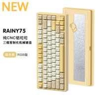 ECHOME Wob Rainy75 Wireless Mechanical Keyboard Tri Mode Gasket Custom CNC Aluminum Hot Swap RGB Office Gaming Keyboards Gamer