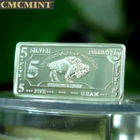 Challenge Coin Silver Coins 5 Gram .999 Silver Buffalo Bar