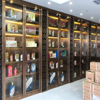 Famous wine shop stainless steel wine cabinet constant temperature red wine cabinet display cabinet European wine cellar metal c
