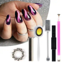 Magnetic Stick Board 9D Cat Eyes Gel Nail Polish Strong Magnet Nail Line Strip Effect Magnetic Pen Varnish Manicure Tools FB1612