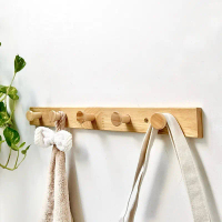 Móc treo đồ, móc treo quần áo gắn tường gỗ tự nhiên cao cấp Uy Decor