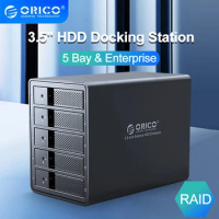 ORICO Raid Series Enterprise 5 bay 3.5'' HDD Docking Station USB3.0 to SATA With RAID HDD Enclosure 150W Internal Power HDD Case