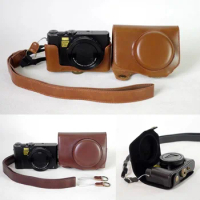 Leather Hard protect Camera case bag Grip strap for Panasonic LUMIX DMC-LX10