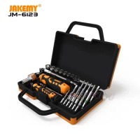 Jakemy JM-6123 Fabrikant 31 Pcs Kleur Ring Hardware Hand Elektrische Schroevendraaier Set Reparatie Tool Diy Hand Tool Set