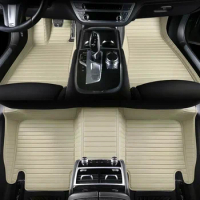 5D Striped Customized Car Floor Mats for Nissan Sunny 2011-2020 NV200 NAVARA Terra 2018-2022 Interior Accessories Carpets