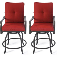 Isabella Outdoor Patio High Swivel Bar Stools/Chairs,Counter Height Tall Patio Swivel Chairs