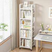 書架 書櫃 書桌 書架置物架落地多層收納架鐵藝窄縫家用架子書桌旁簡易移動小書櫃