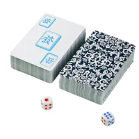 Travel Mahjong Sets Non-Sticky Multipurpose Mahjong Cards Mahjong Card Game With 144 Cards 2 Dice For Home Thickened Mahjong