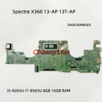 DA0X36MBAE0 For HP Spectre X360 13-AP 13T-AP Laptop Motherboard With i5-8265U i7-8565U 8GB 16GB RAM 100% Fully Test