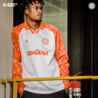 Oversized sports football shirt, vintage 90's style, collared, long sleeve, large size, street style