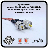 Kabel Jumper Rg142 PL259 Male ke PL259 Male Panjang 80 CM