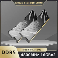 Netac RAM DDR5 4800mhz 16GB x2 Memory with Heatsink Dual Channel DDR5 Kit RAM 32GB for Gaming Computer Motherboard Desktop