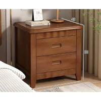 全實木床頭櫃 (圓弧款[實木免安裝]黑胡桃色） 