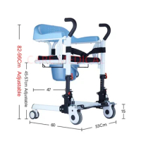 Free Shipping Elderly Care Lightweight Commode Chair Shower Transfer Wheelchair