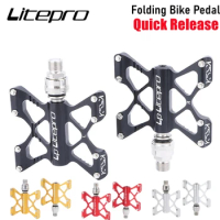 Litepro Folding Bike Pedal Aluminum Alloy Ultralight QR Quick Release Bearing Pedal For MTB/Folding/Road Bike