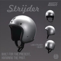 Helm Lugo Streijder Slim Head SNI Slimhead Retro Classic List Kulit Nyaman Strijder - Silver