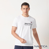 【NAUTICA】男裝 旗語文字圖騰短袖T恤(白色)