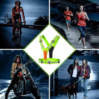 Led Reflective Vest Traffic Safety Reflective Clothing Sports Vest Running Night X4B6