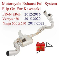 Motorcycle Exhaust Full System Link Pipe For Kawasaki ER6N ER6F Versys 650 Z650 Ninja 650 2017-2022 Modified Muffler Moto Escape