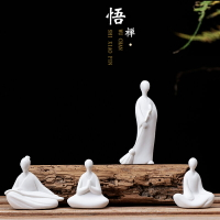 創意陶瓷手工迷你無相佛禪意人物白瓷盆景家居客廳裝飾中式小擺件