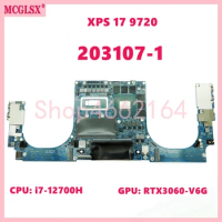 203107-1 With i7-12700H CPU RTX3060-V6G GPU Laptop Motherboard For Dell XPS 17 9720 Mainboard CN 0KNF8J