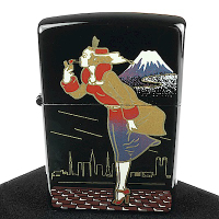 ZIPPO 日系~本金蒔繪-Windy Girl風中女郎-傳統工藝加工打火機