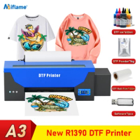 A3 DTF Printer R1390 Transfer Printer dtf impresora with Roll Feeder Direct Film Textile DTF Printer A3 T shirt Printing Machine