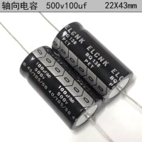2pcs 500v 100uf 100% Original New Axial Audio Electrolytic Capacitor Capacitance 22x43mm +/- 20%
