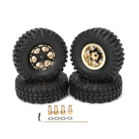 1.0 Brass Wheel Rim Tires for 1/18 1/24 RC Crawler Axial SCX24 FCX24 Enduro24