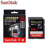 Sandisk High Speed Up To 300MB/s UHS-II Card 128GB Memory Card 64GB Flash Card Extreme Pro SD Card