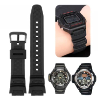 For Casio AQ-S800W AEQ-110W F-108WH MRW-200h 18mm Solid Stainless Steel Buckle Square Waterproof Resin Silicone Watch Strap
