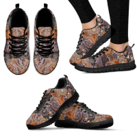INSTANTARTS Boho Kangaroo Design Brand Sneakers Hand Drawn Animal Print Comfortable Lace Up Flats Casual Shoes Zapatillas