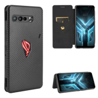 Carbon Fiber Flip Leather Case For Asus Phone 7 3 3 Strix 2 Stand Case For Asus Rog Phone 5 Pro Rog 5s Flip Case