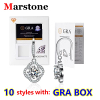 GRA Box Moissanite Diamond D Color VVS Women's Earings White Gold Plated 925 Sterling Sliver Wholesale Earing Jewelry for Women