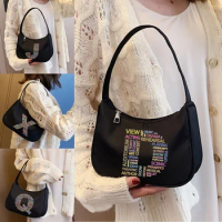Luxury Bags Woman Shoulder Bag Fashion Armpit Text Letter Print Casual Women Hobos Handbags Commuter Crescent Bag 2024