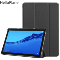 For Huawei MediaPad M5 Lite 10 M5Lite 10.0 BAH2-W19 10.1 Tablet Case Custer 3 Fold 360 Rotating Stand Bracket Flip Leather Cover