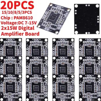 20-1pcs PAM8610 Stereo Mini Digital Power Amplifier Board Class D Dual Channel High-power 2x15W Voice Sound Amplifier Module