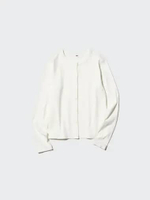 UNIQLO Cardigan Pointelle WANITA Lengan Panjang WHITE M