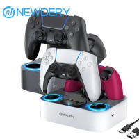 NEWDERY PS5 Controller Charger Station Fast Charging Cradle Dock Station Dual Fast Charger For Playstation 5 &amp; Edge Controller