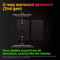 Nakamichi Shockwafe Pro Bluetooth 7.1.4 Channel Dolby Atmos/DTS:X Soundbar with 10" Wireless Subwoofer, 2 Rear Surround Speakers