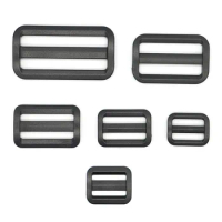 10pcs Plastic Tri Glides Slide 3 Bar Rectangle/Square Adjuster Buckle For Leather Craft Bag Shoulder Strap Belt Webbing 2-5cm