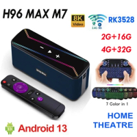 H96 MAX M7 Android 13.0 TV BOX Home Theatre 2.4G 5G Dual WIFI BT5.1 8K Video RK3528 Speaker 2G 16G 4G 32G H96MAX