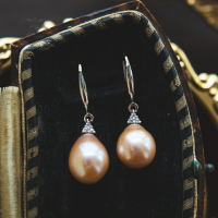 ｛花圃｝天然淡水巴洛克異形珍珠925銀耳環 時髦珍珠個性法式耳飾