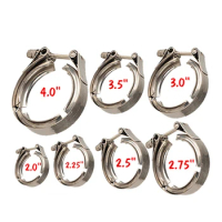 ZUCZUG from 1.5 Inch to 6.0inch SS304 Anti-Rust Temperature Resistance Exhaust V Band Clamp (Clamp Only, NO Flange Included)