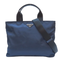 【二手名牌BRAND OFF】PRADA 普拉達 藍色 尼龍 兩用包 1BG867