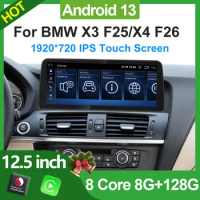 Qualcomm Stereo Screen For BMW X3 F25 X4 F26 Android 13 Wireless Carplay Auto Radio Car Multimedia Player GPS Navigation DSP 4G