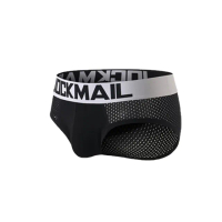 【JOCKMAIL】性感網眼透氣低腰透氣三角褲-純黑 BLACK(男內著.男內褲.BRIEF.低腰三角褲)